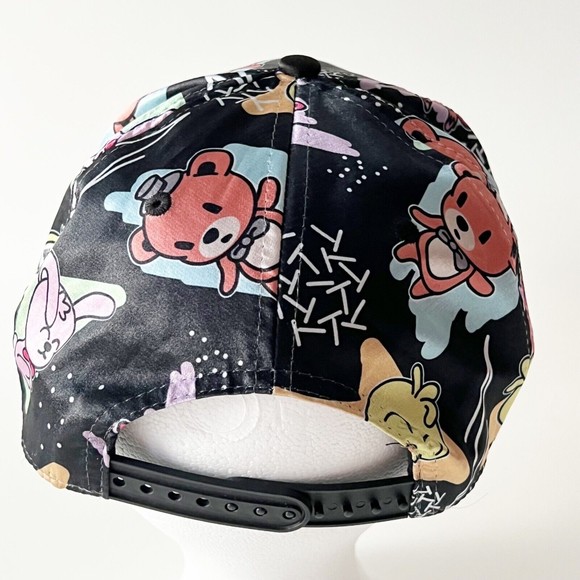 Five Nights at Freddy's Baseball Cap Satin Multi Print Adjustable Black Brim - Picture 3 of 10
